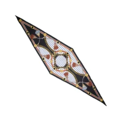 FOULARD ROMBO IN SETA NERO Collezione lucky charm