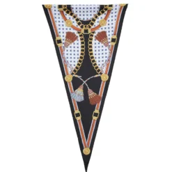 FOULARD ROMBO IN SETA NERO Collezione lucky charm