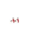 GEMELLI DA POLSO CON CORNETTO ROSSO In argento