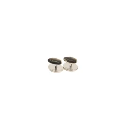 GEMELLI DA POLSO IN ARGENTO AZZURRO POLVERECon microfantasia fiore