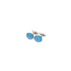 GEMELLI DA POLSO IN ARGENTO AZZURRO Con microfantasia fiore