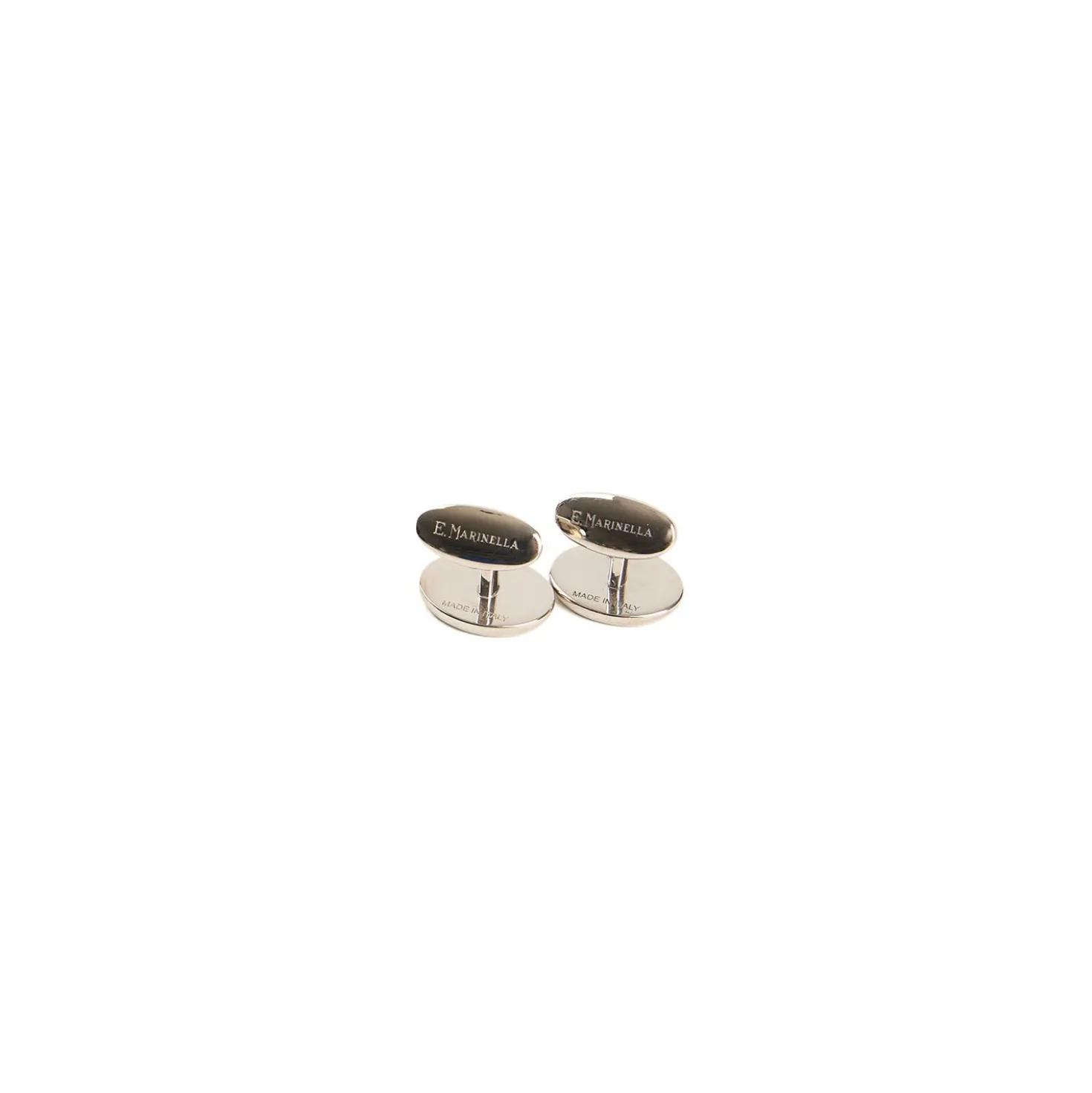 GEMELLI DA POLSO IN ARGENTO BIANCO Con microfantasia fiore