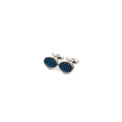 GEMELLI DA POLSO IN ARGENTO BLUCon microfantasia fiore