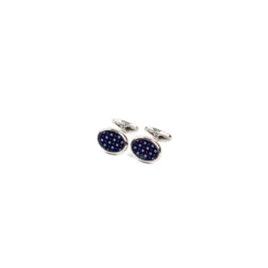 GEMELLI DA POLSO IN ARGENTO BLUCon microfantasia fiore