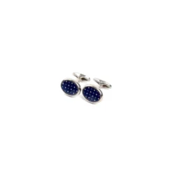 GEMELLI DA POLSO IN ARGENTO BLUCon microfantasia fiore