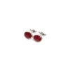GEMELLI DA POLSO IN ARGENTO BORDEAUXCon microfantasia fiore