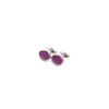 GEMELLI DA POLSO IN ARGENTO FUCSIACon microfantasia fiore