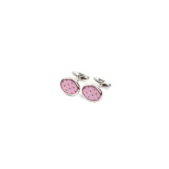 GEMELLI DA POLSO IN ARGENTO ROSACon microfantasia fiore