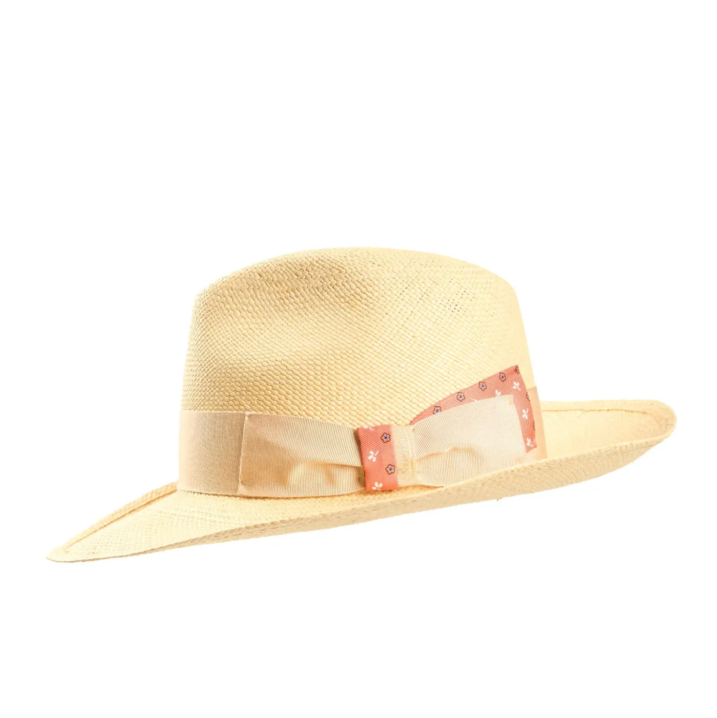PANAMA MODELLO AMEDEO DETTAGLI IN SETA ARANCIO, 55 CM E. marinella x borsalino