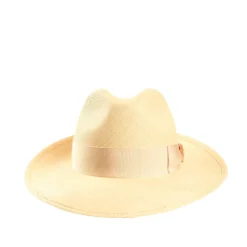 PANAMA MODELLO AMEDEO DETTAGLI IN SETA ARANCIO, 56 CM E. marinella x borsalino