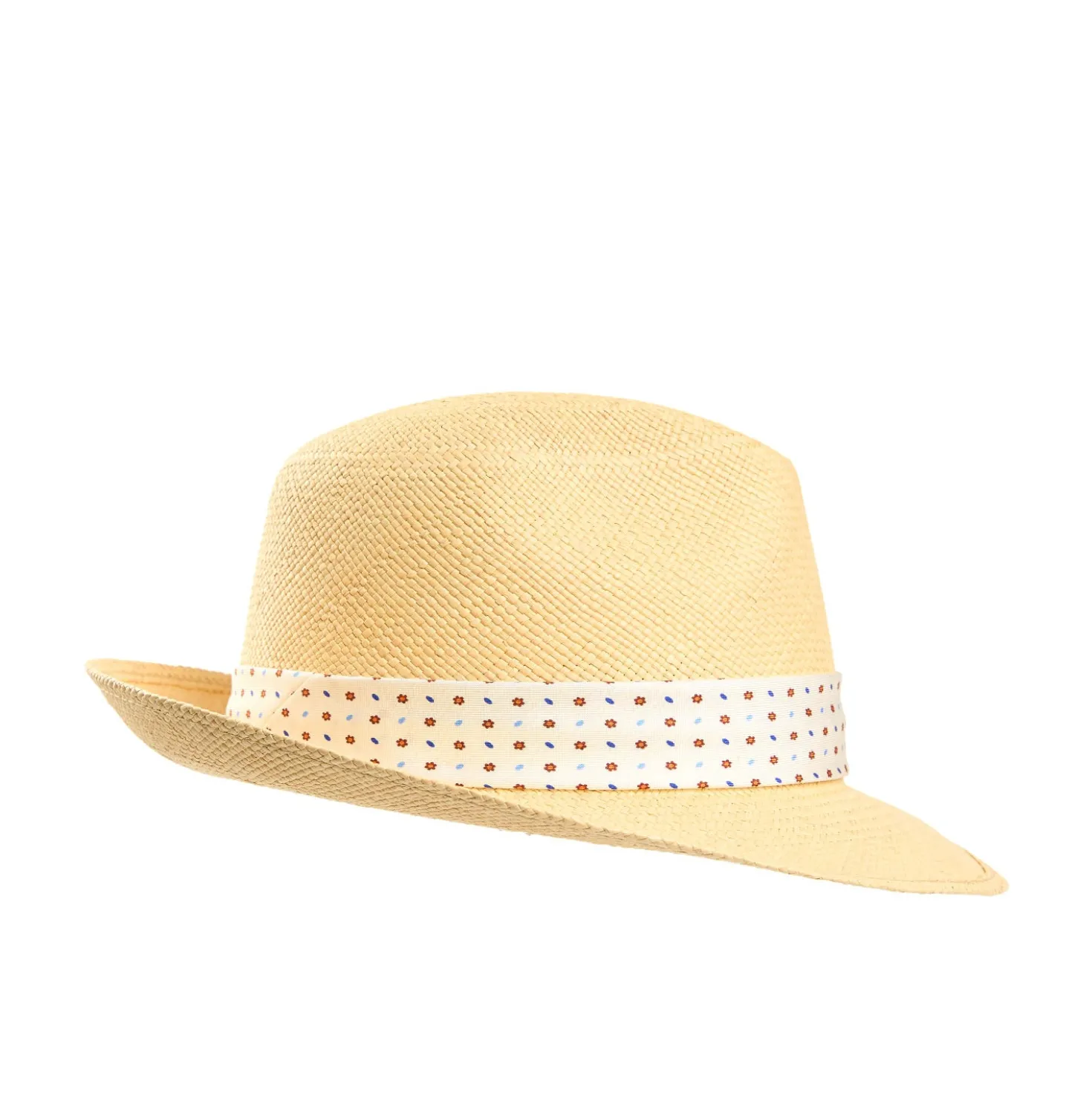 PANAMA MODELLO FEDERICO CON CINTA IN SETA BIANCA, 55 CM E. marinella x borsalino