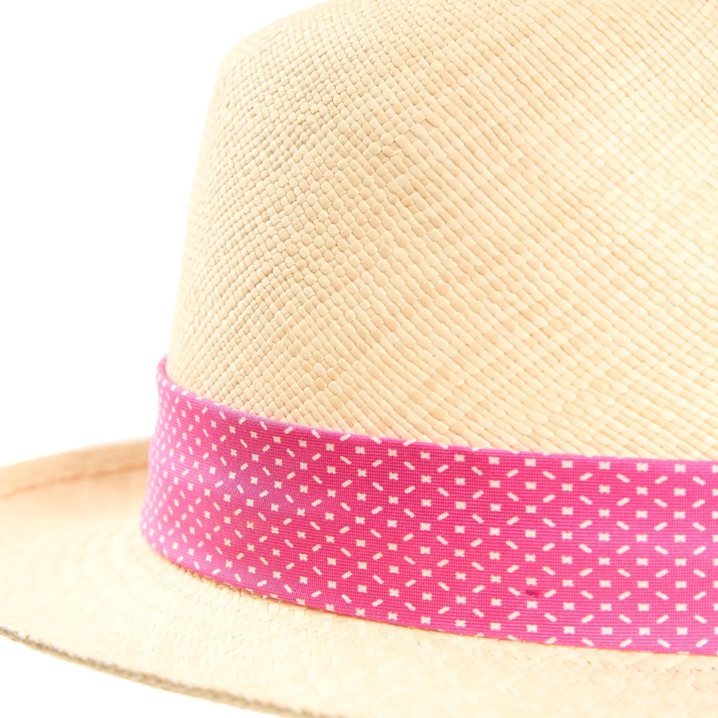 PANAMA MODELLO FEDERICO CON CINTA IN SETA FUCSIA, 56 CM E. marinella x borsalino