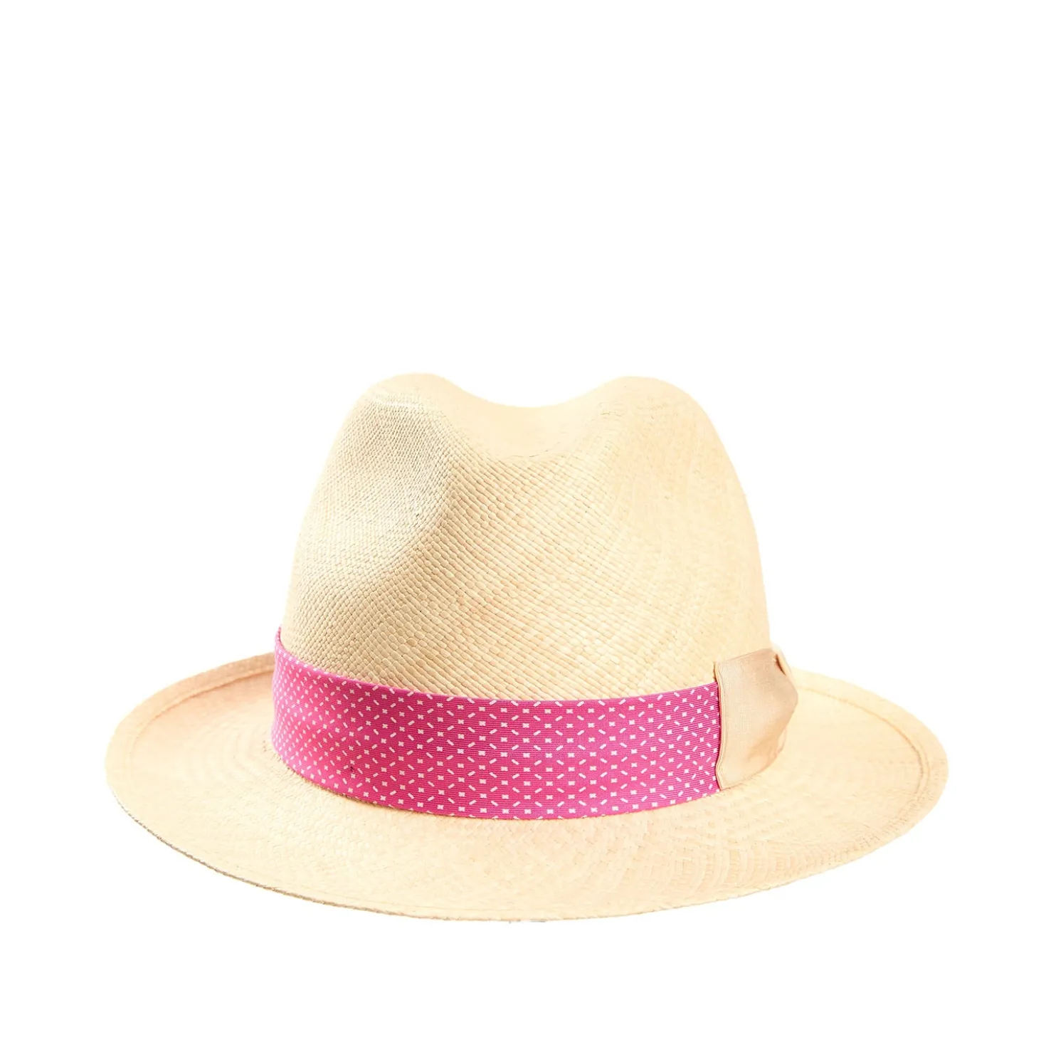 PANAMA MODELLO FEDERICO CON CINTA IN SETA FUCSIA, 56 CM E. marinella x borsalino