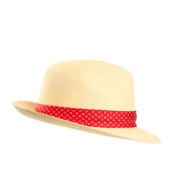 PANAMA MODELLO FEDERICO CON CINTA IN SETA ROSSA, 58 CM E. marinella x borsalino