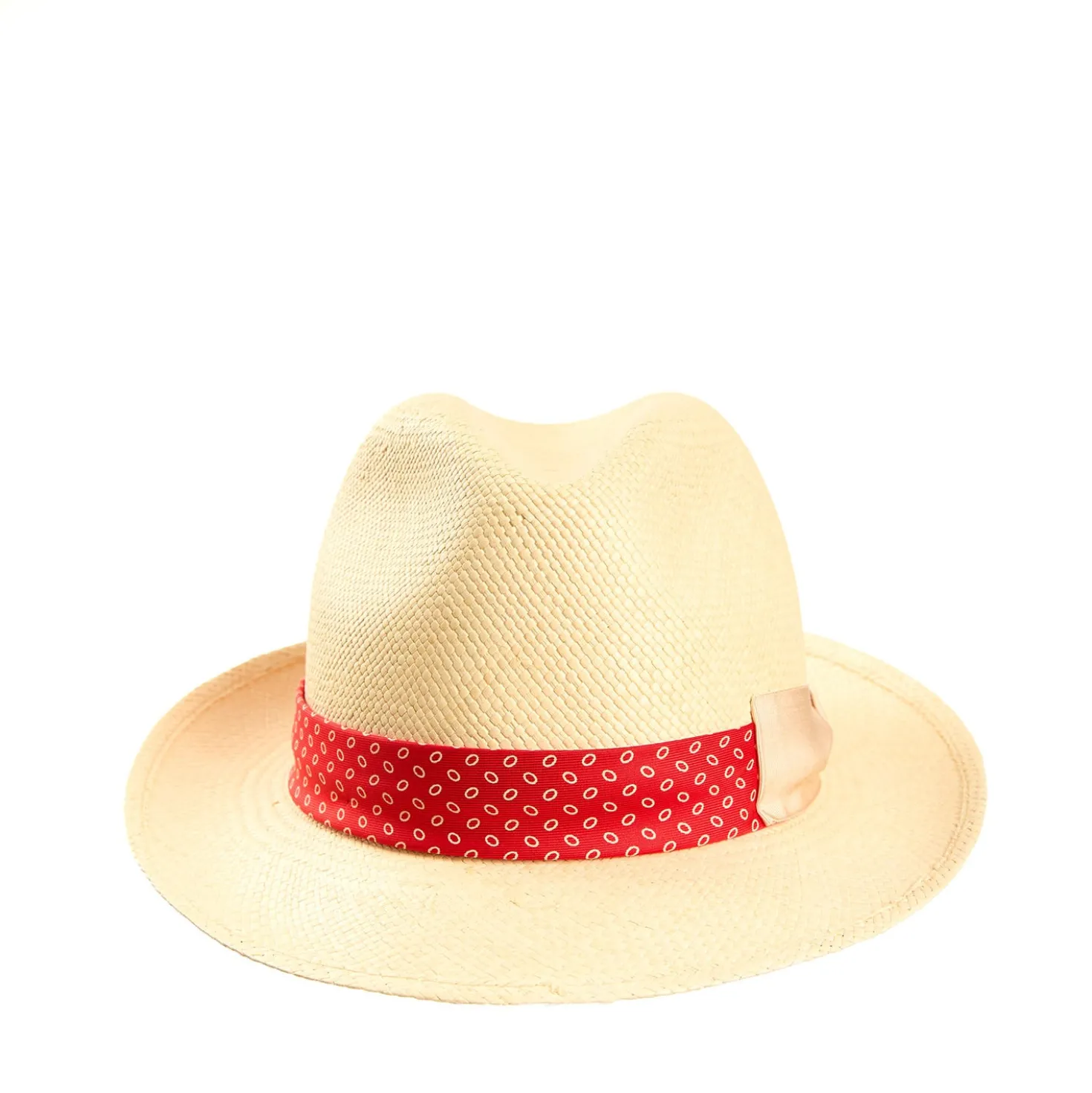 PANAMA MODELLO FEDERICO CON CINTA IN SETA ROSSA, 58 CM E. marinella x borsalino