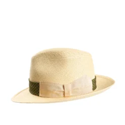 PANAMA MODELLO FEDERICO CON DETTAGLI IN SETA VERDE, 56 CM E. marinella x borsalino