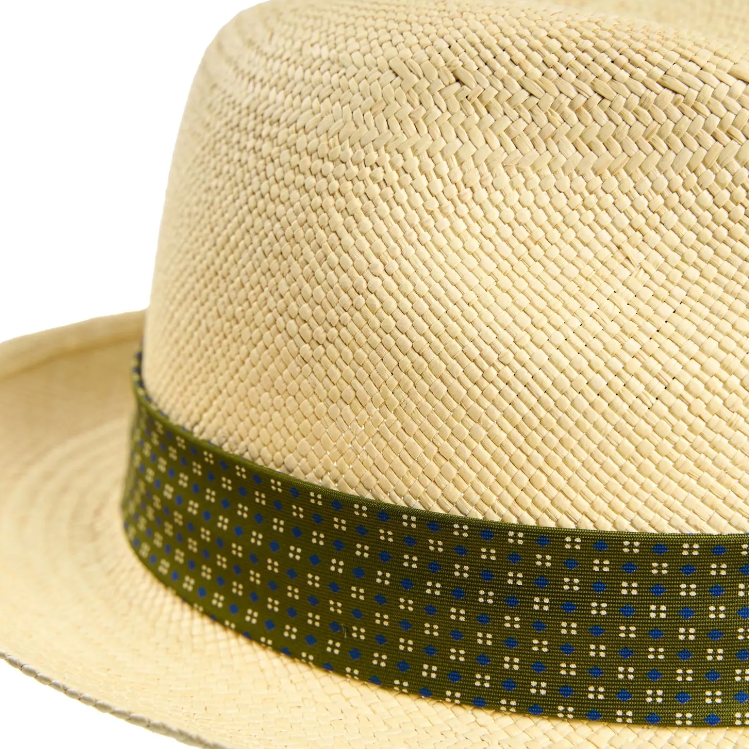 PANAMA MODELLO FEDERICO CON DETTAGLI IN SETA VERDE, 56 CM E. marinella x borsalino