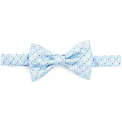 PAPILLON ANNODATO IN SETA AZZURRO Microfantasia geometrica