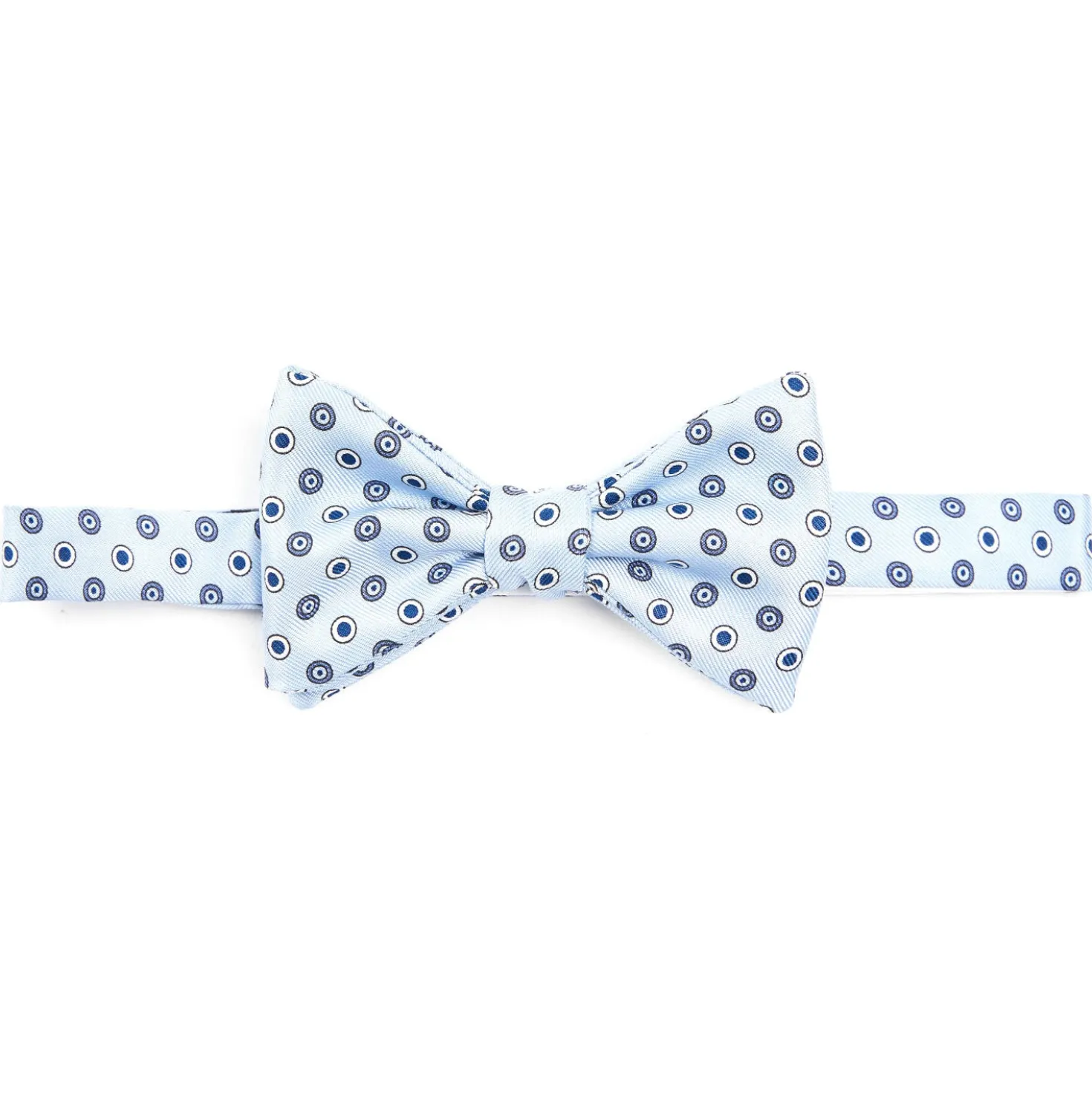 PAPILLON ANNODATO IN SETA AZZURRA Microfantasia geometrica