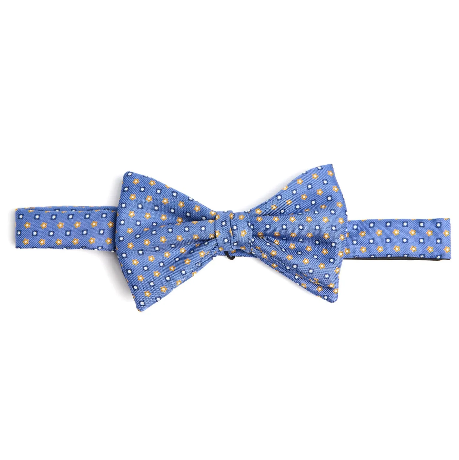 PAPILLON ANNODATO IN SETA AZZURRO POLVERE Microfantasia fiore