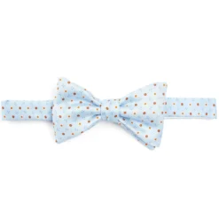 PAPILLON ANNODATO IN SETA AZZURRO Microfantasia fiore