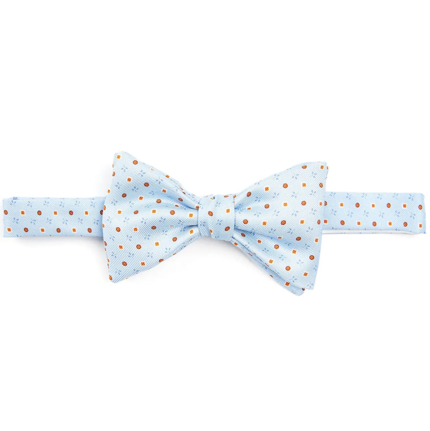 PAPILLON ANNODATO IN SETA AZZURRO Microfantasia fiore