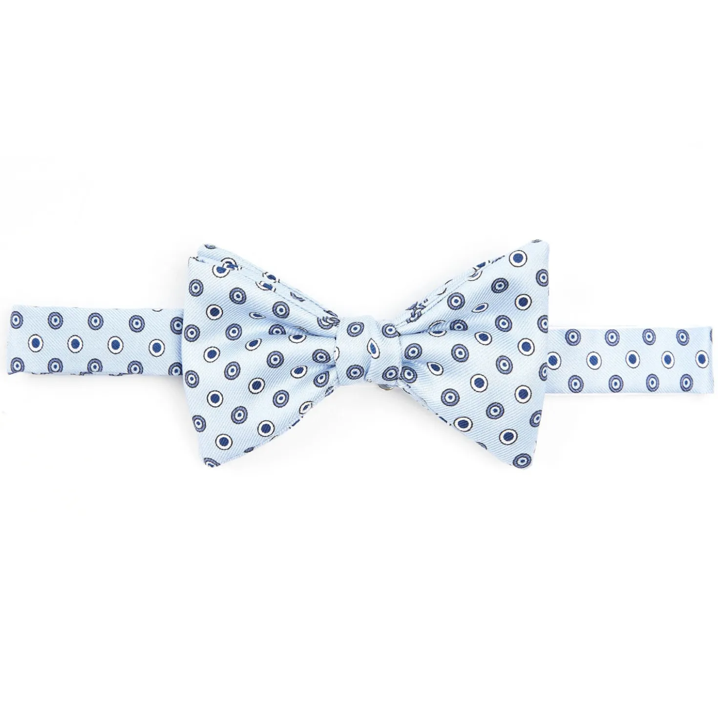 PAPILLON ANNODATO IN SETA AZZURRO Microfantasia geometrica