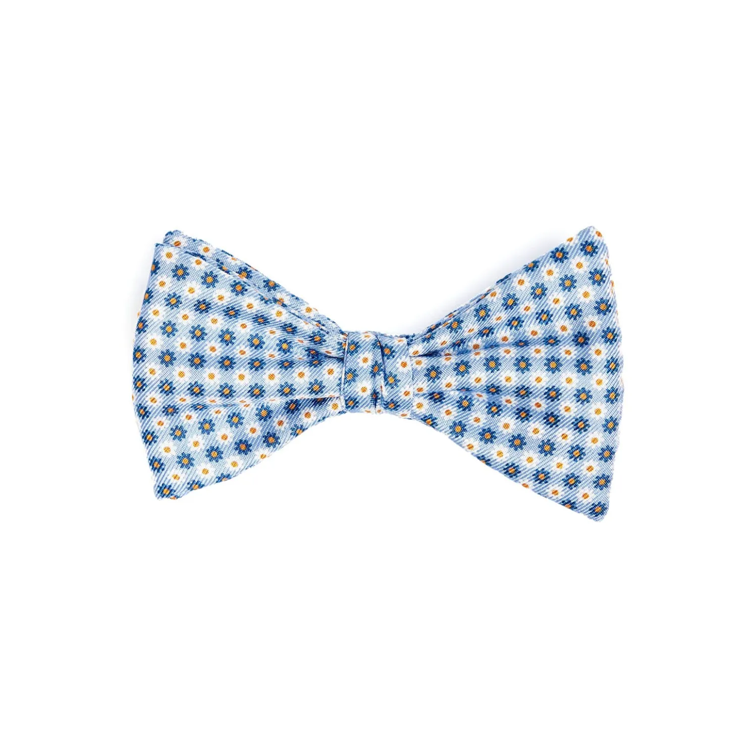 PAPILLON ANNODATO IN SETA AZZURRO Microfantasia fiore