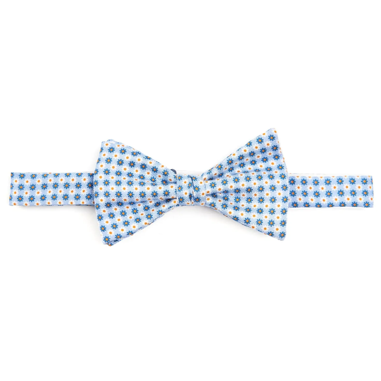 PAPILLON ANNODATO IN SETA AZZURRO Microfantasia fiore