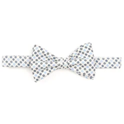 PAPILLON ANNODATO IN SETA BIANCO Microfantasia fiore