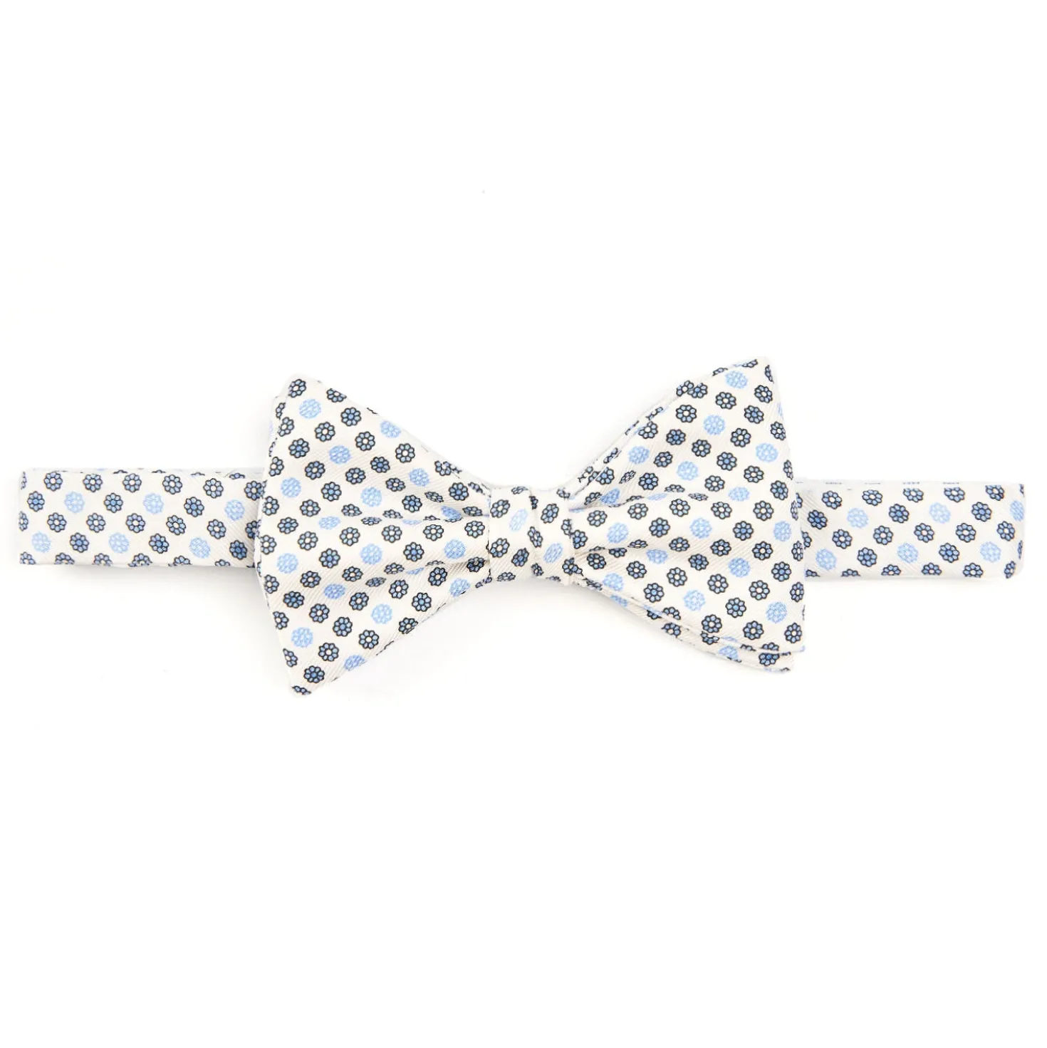 PAPILLON ANNODATO IN SETA BIANCO Microfantasia fiore