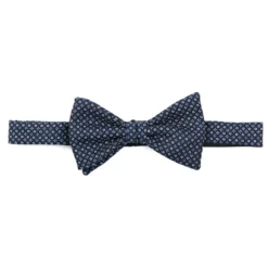 PAPILLON ANNODATO IN SETA BLU SCURO Microfantasia fiore