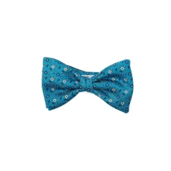 PAPILLON ANNODATO IN SETA BLU MEDIO Microfantasia fiore