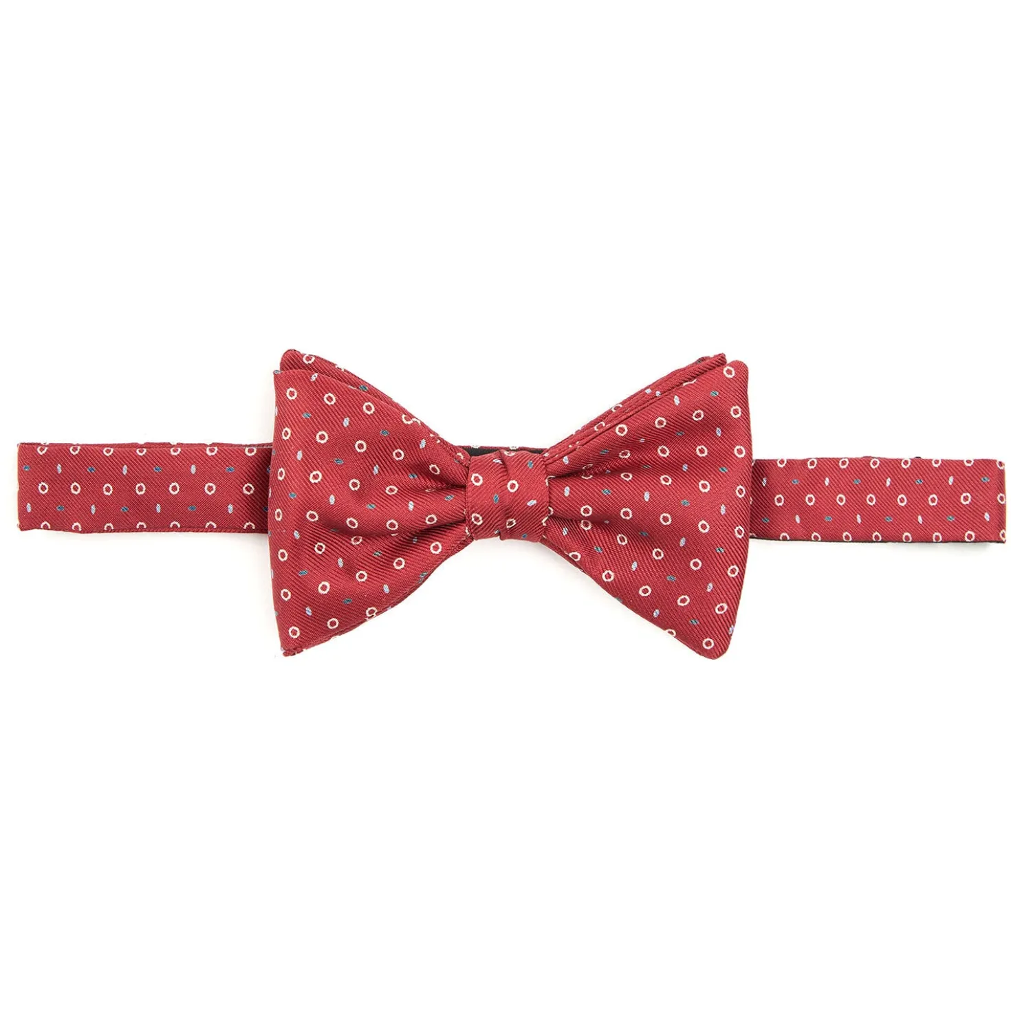 PAPILLON ANNODATO IN SETA BORDEAUX Microfantasia geoemtrica