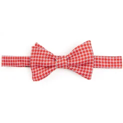 PAPILLON ANNODATO IN SETA ROSSO Microfantasia geometrica