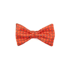 PAPILLON ANNODATO IN SETA ROSSO Microfantasia geometrica