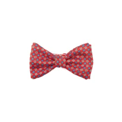 PAPILLON ANNODATO IN SETA ROSSO Microfantasia fiore