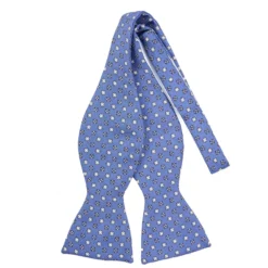 PAPILLON DA ANNODARE IN SETA AZZURRO POLVERE Microfantasia fiore