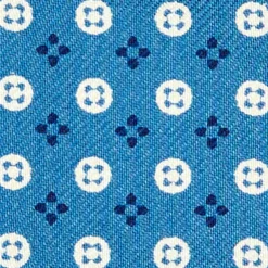 PAPILLON DA ANNODARE IN SETA BLU MEDIO Microfantasia fiore