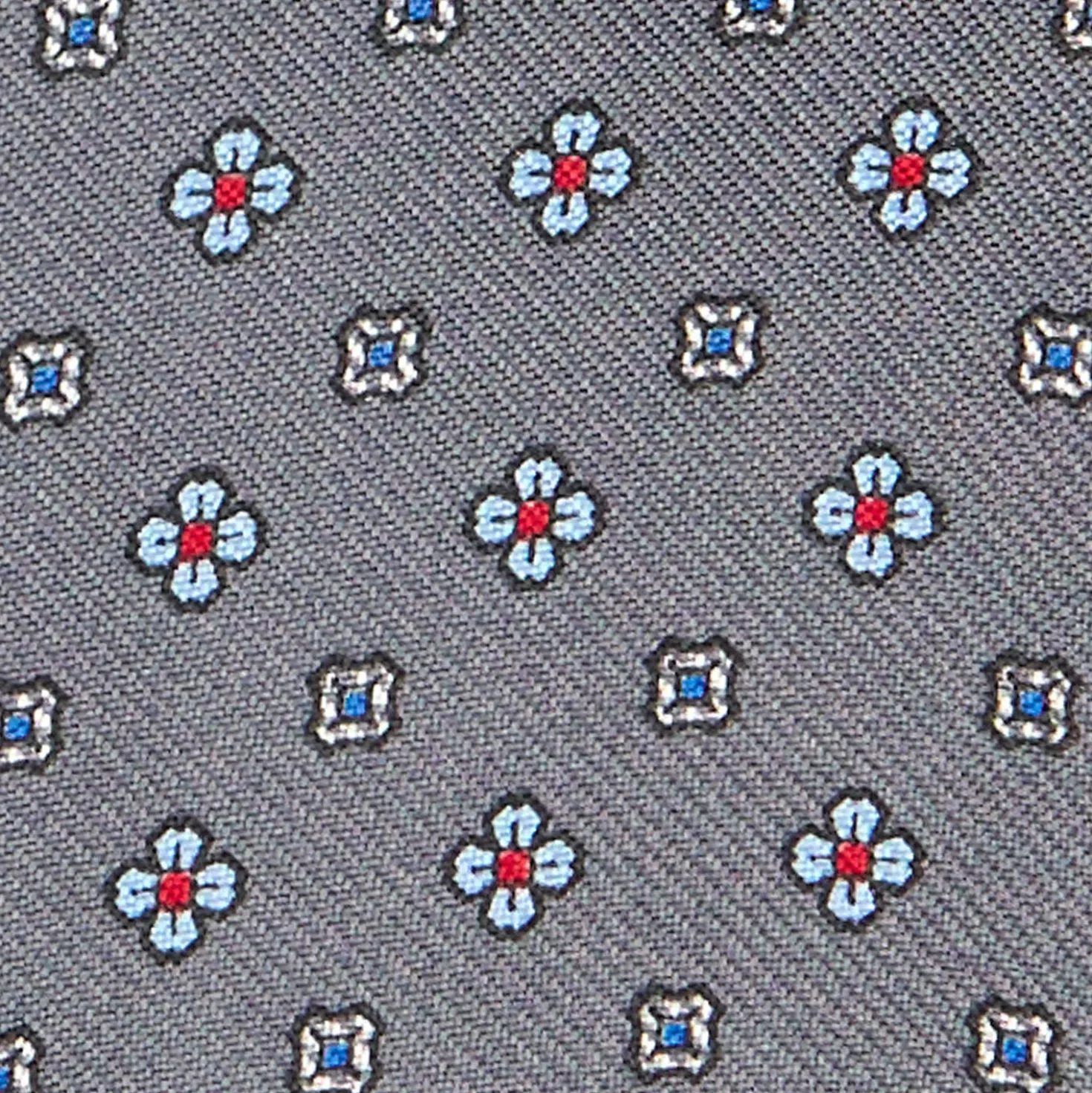 PAPILLON DA ANNODARE IN SETA GRIGIO SCURO Microfantasia fiore