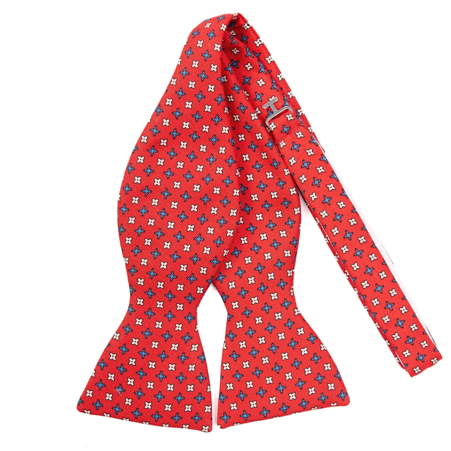 PAPILLON DA ANNODARE IN SETA ROSSO Microfantasia fiore