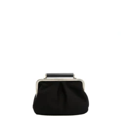 PARTY CLUTCH NERA In camoscio e pelle