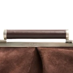 PARTY CLUTCH TESTA MORO In camoscio e pelle