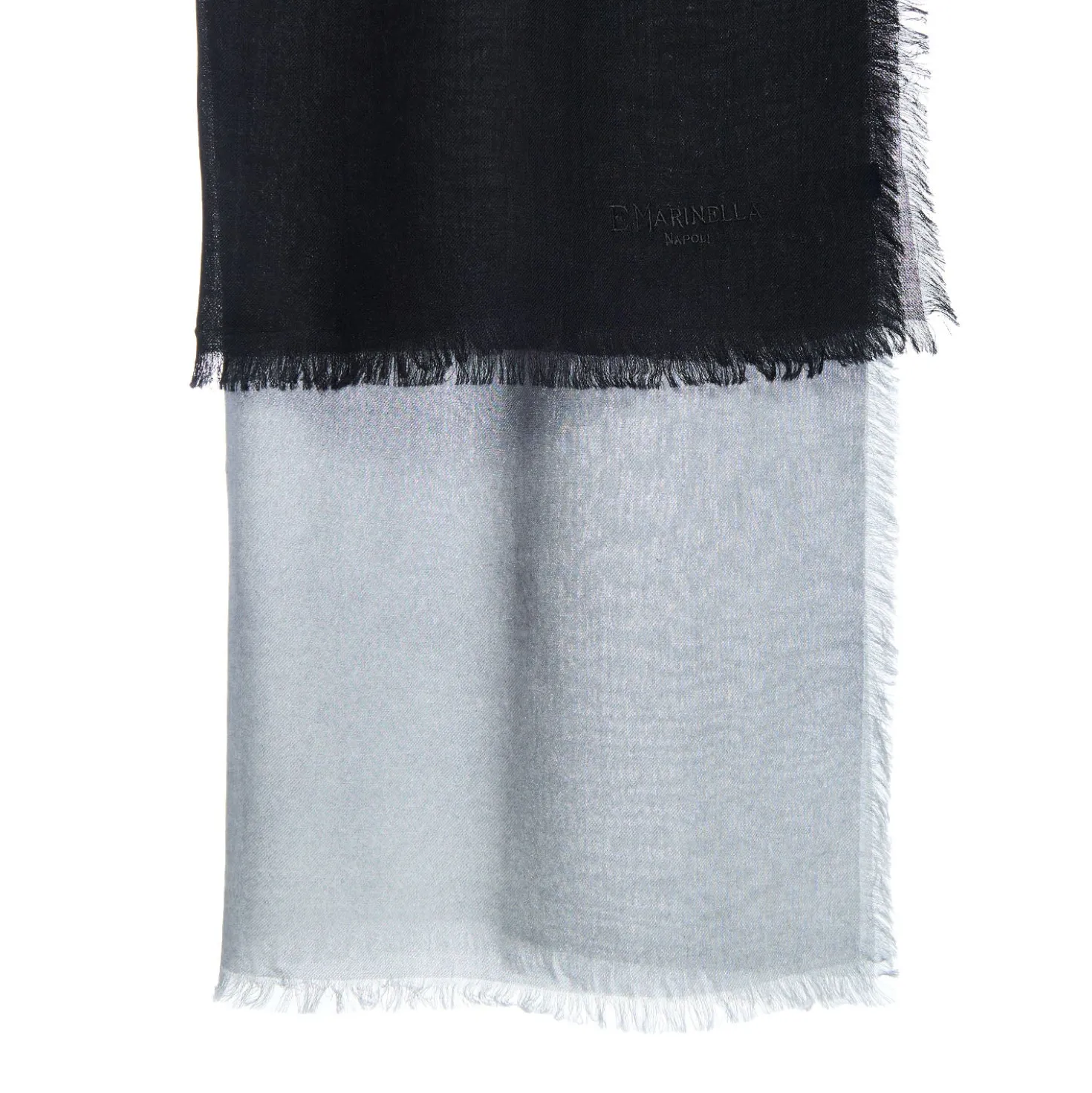 PASHMINA NERA E GRIGIA EFFETTO SFUMATO In cashmere