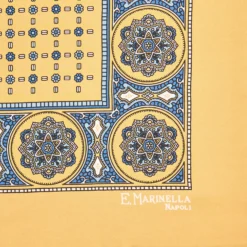 POCHETTE DA TASCHINO IN SETA STAMPATA A MANO GIALLA Microfantasia fiore