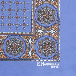 POCHETTE DA TASCHINO IN SETA STAMPATA A MANO POLVERE Microfantasia fiore