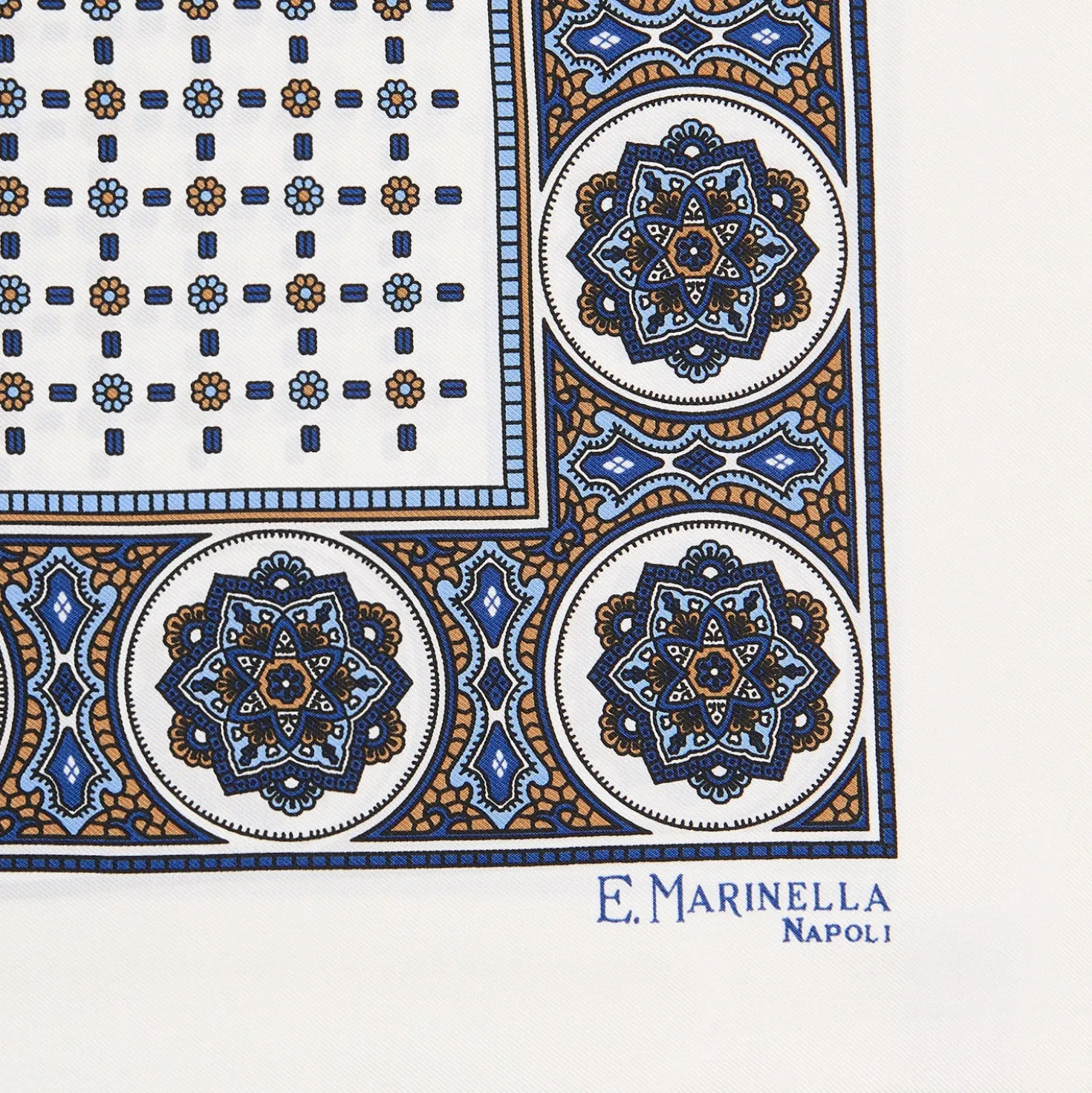 POCHETTE DA TASCHINO IN SETA STAMPATA A MANO BIANCA Microfantasia fiore