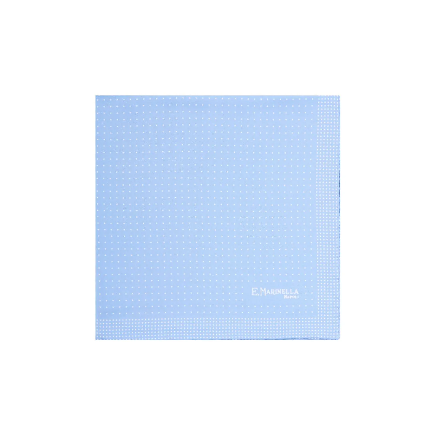 POCHETTE DA TASCHINO IN SETA STAMPATA A MANO AZZURRA Microfantasia fiore