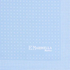 POCHETTE DA TASCHINO IN SETA STAMPATA A MANO AZZURRA Microfantasia fiore