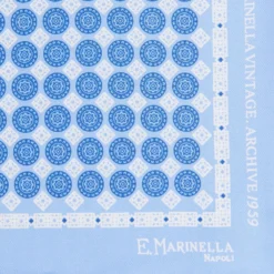 POCHETTE DA TASCHINO IN SETA STAMPATA A MANO AZZURRO Fantasia archivio 1959